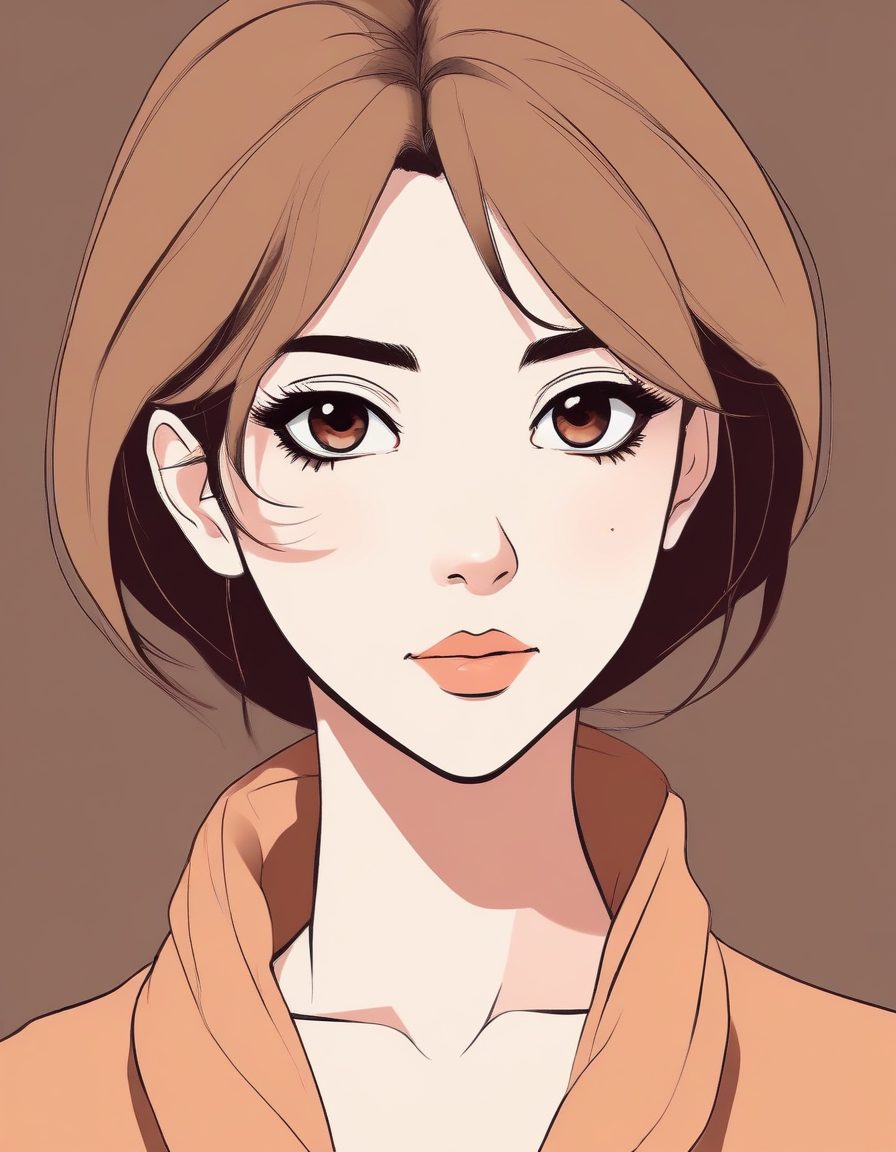 👁️浓眉大眼异域风少女头像!日系极简线条+高级配色