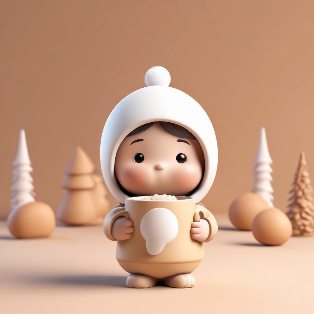 ☕️热可可魔法!Q版少女暖手动作,粘土质感全身像分享