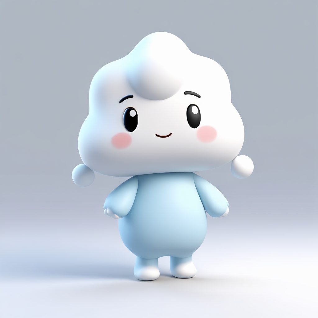 ☁️软萌治愈系!Q版云朵精灵全身像提示词 | 黏土棉花糖质感