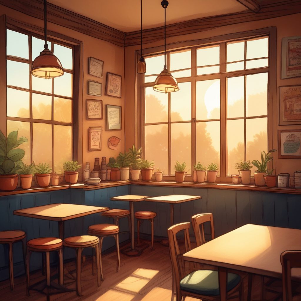 ☕️我的治愈角落！暖色调咖啡馆插画，出片率超高！