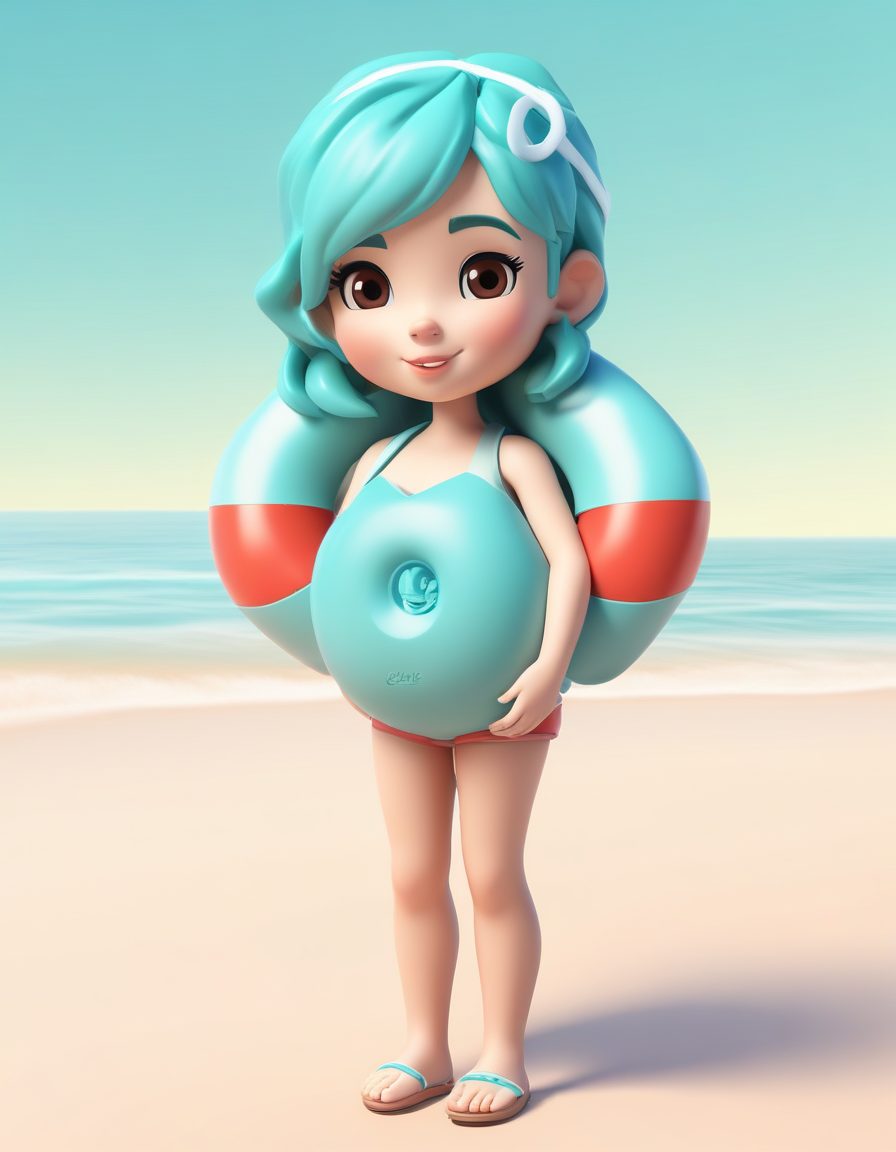 🏝️夏日海滩风！抱着救生圈的Q版盲盒手办，清爽配色教程