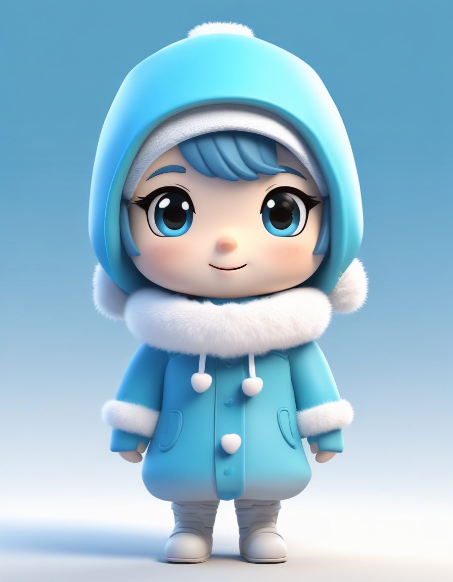 ❄️雪景主题！抱着雪花的冬日Chibi，治愈系粘土壁纸教程