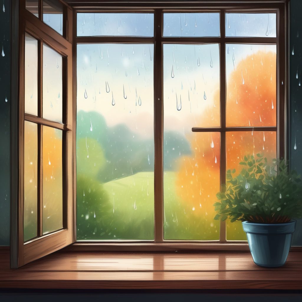 🌧️雨天的窗边！治愈系蜡笔插画，温柔氛围感拉满！