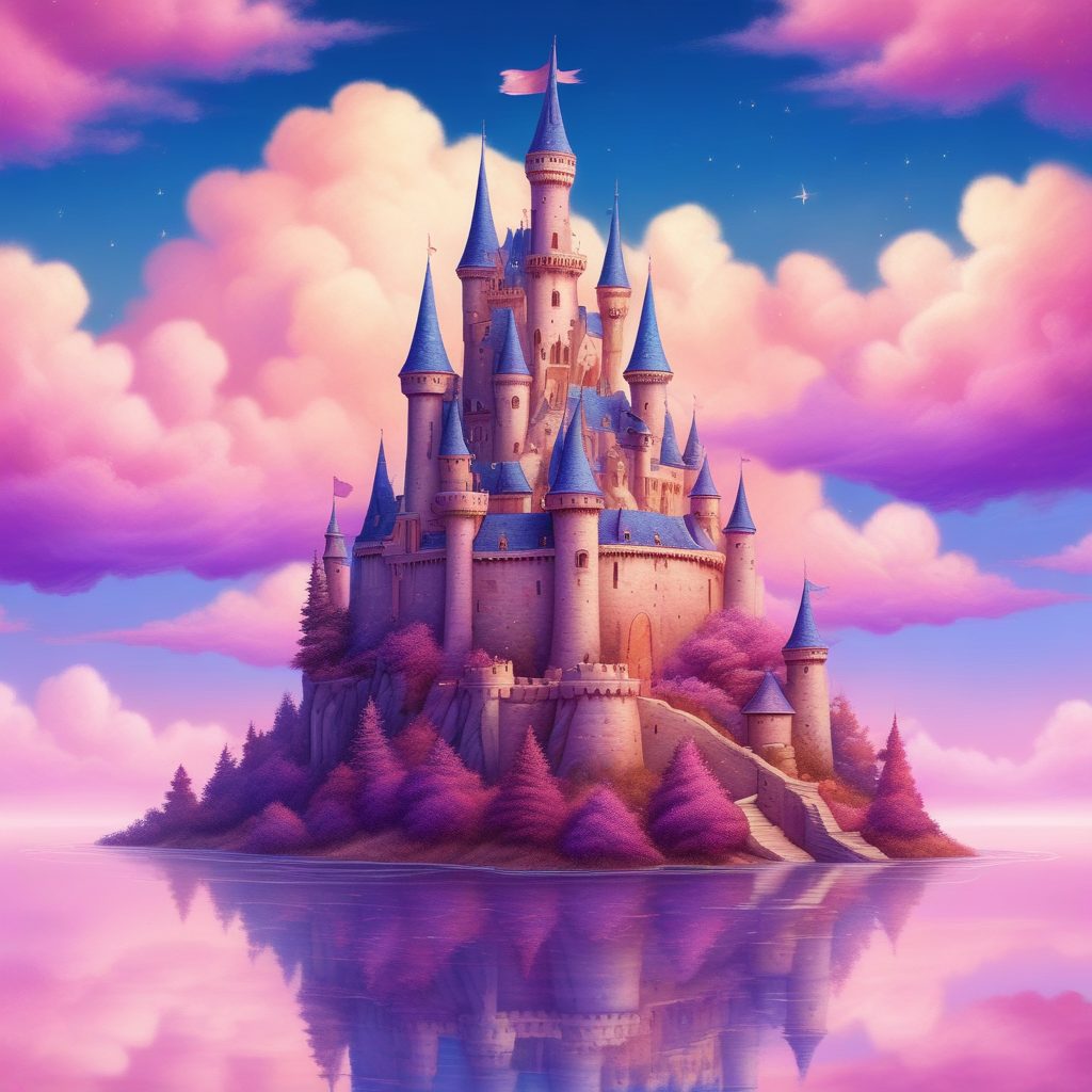 ☁️云端上的城堡!彩色铅笔梦幻插画,做手机壁纸太仙了!