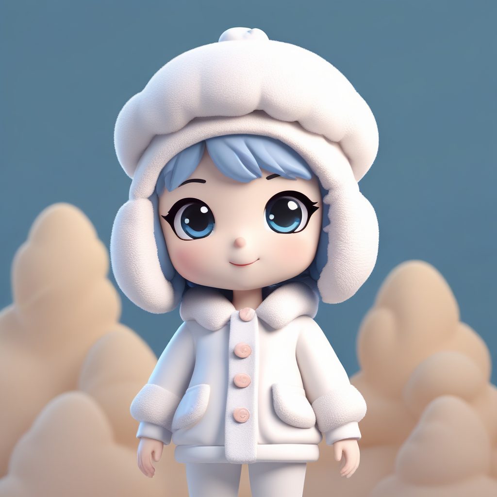 ☁️云朵白蓬松！戴贝雷帽Q版少女，3D黏土全身图鉴，高级感十足