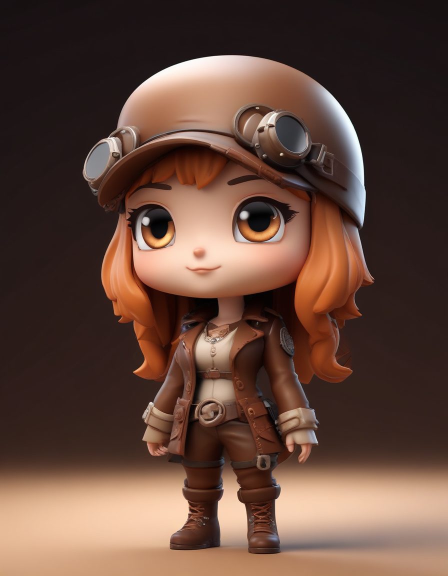 ⚙️蒸汽朋克机械师Q版！高细节全身像，Octane渲染金属黏土质感，酷炫头像！