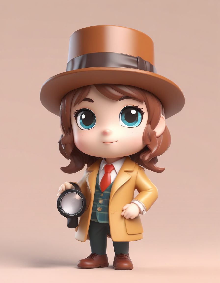 🕵️♀️英伦复古侦探Q版!高细节黏土手办全身像,C4D光影效果,氛围感拉满!