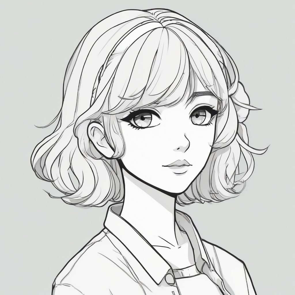 二次元极简少女“天使光环”头像:纯白低饱和配色