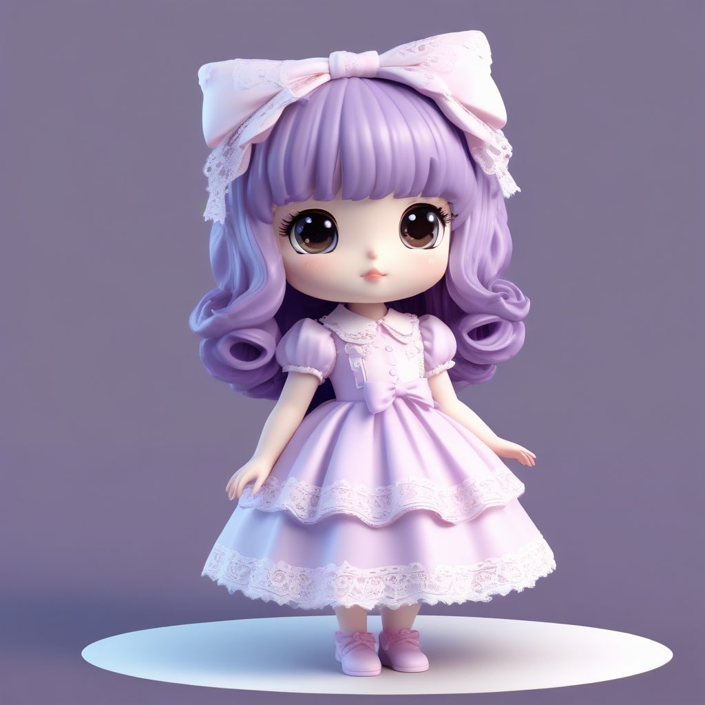 🎀二次元Q版：洛丽塔甜美系黏土手办！C4D高级感光影渲染！