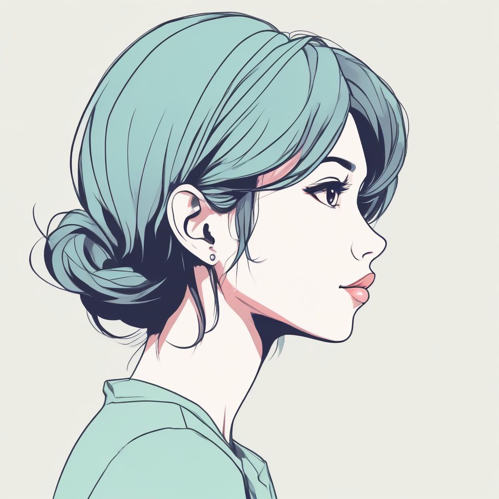 🎀二次元头像侧颜杀！极简日系少女特写，完美构图AI提示词！