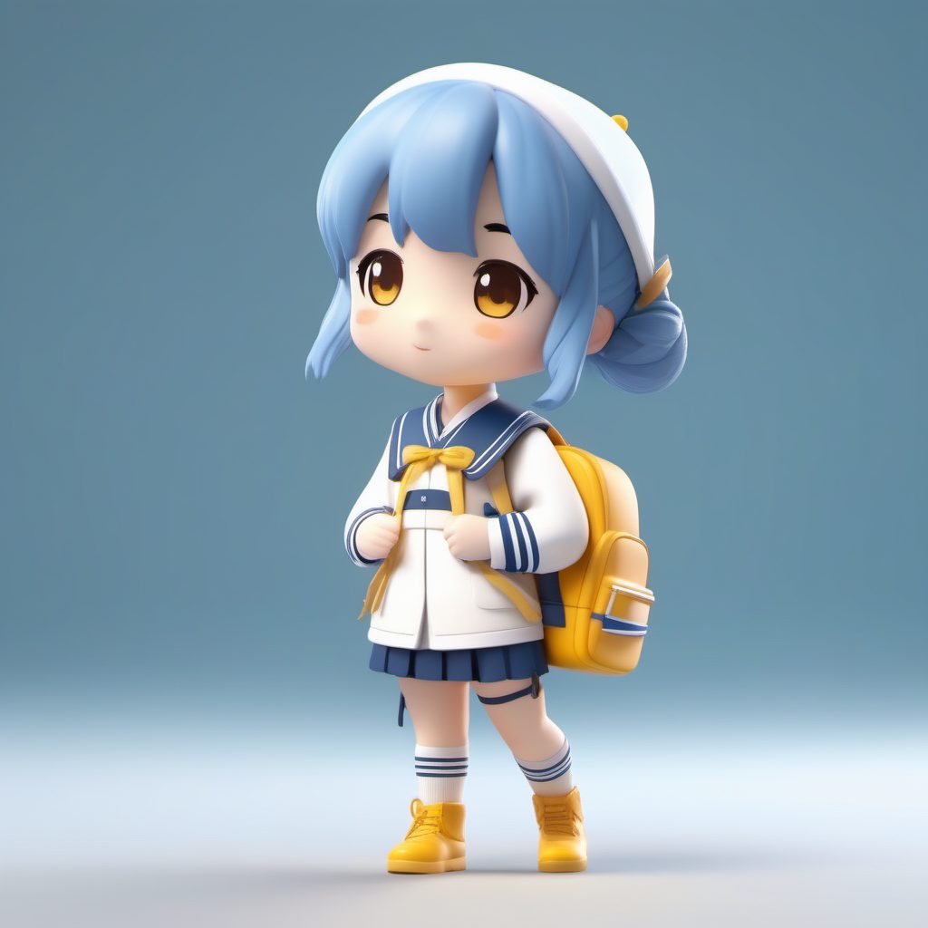 二次元校服Q版学生:如何用AI生成C4D高抛光全身像?