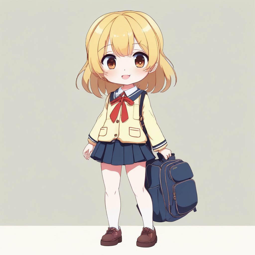 🎀二次元校服！日系Q版JK少女插画，清纯系壁纸生成！