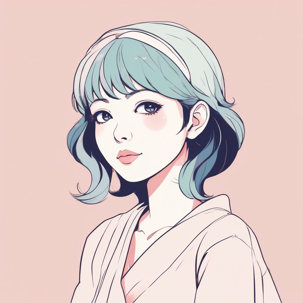 日系极简少女头像！动漫插画风个人形象设计神器