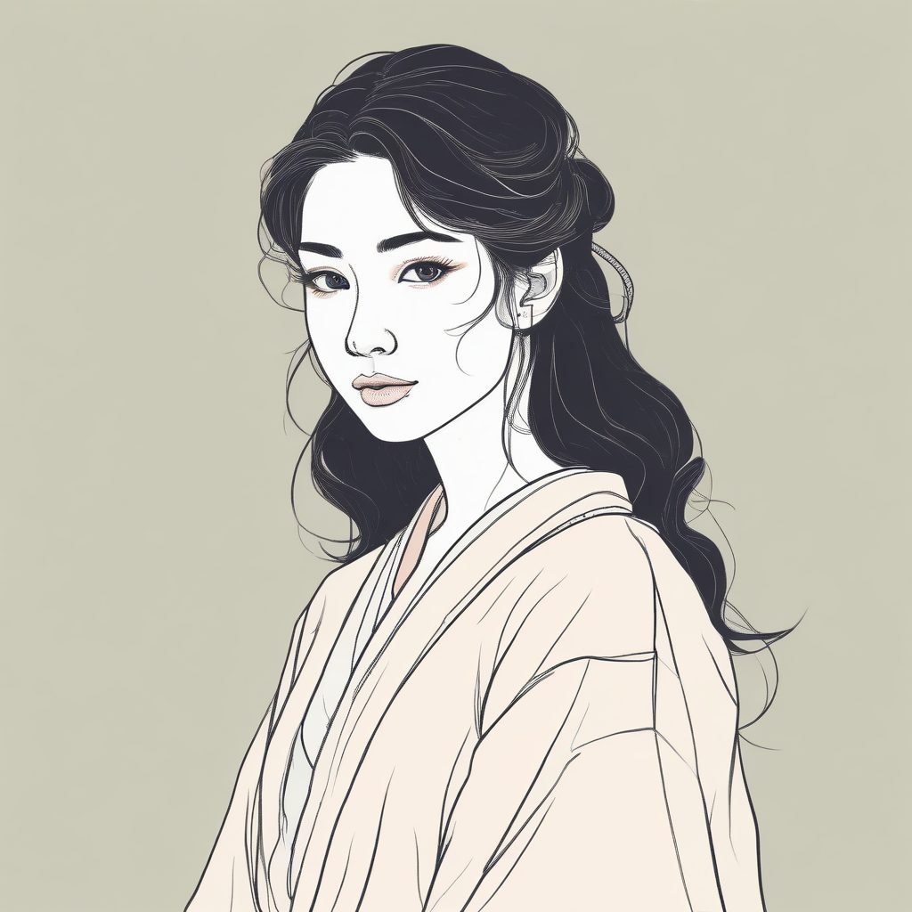 日系极简时尚动漫少女头像！手绘风彩色铅笔插画超适合当头像