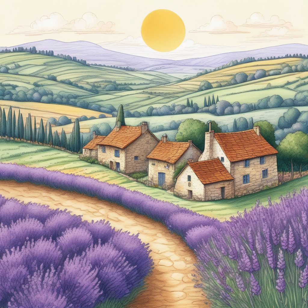 🇫🇷法式乡村田园风光：奶油色系插画，适合做设计素材！