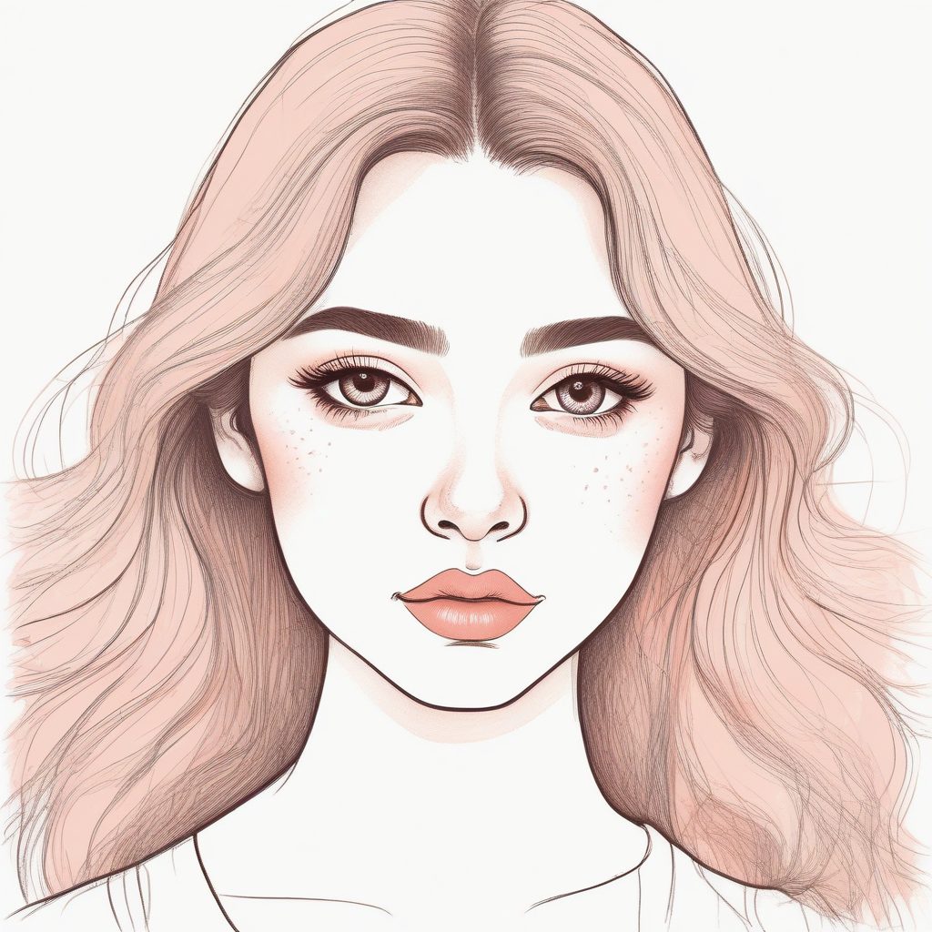 粉彩温柔风：极简少女腮红妆，媲美专业绘本的治愈系插画