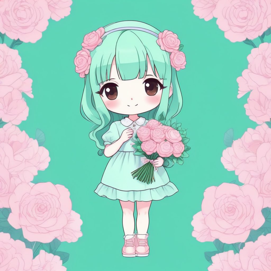 🌸粉嫩治愈系！Q版花店店员插画，少女心头像首选，一键生成！