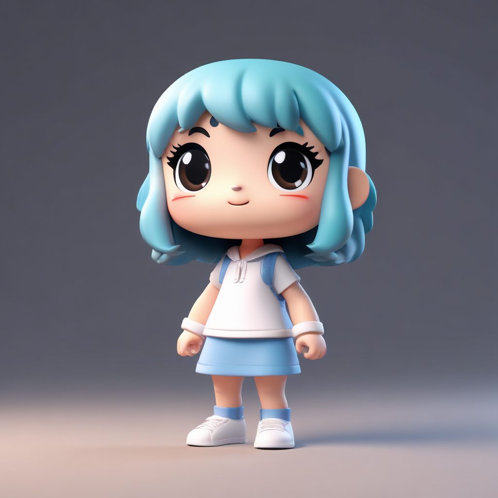 愤怒的小Q版手办: 动态跺脚与生气的鼓脸表情AI生成