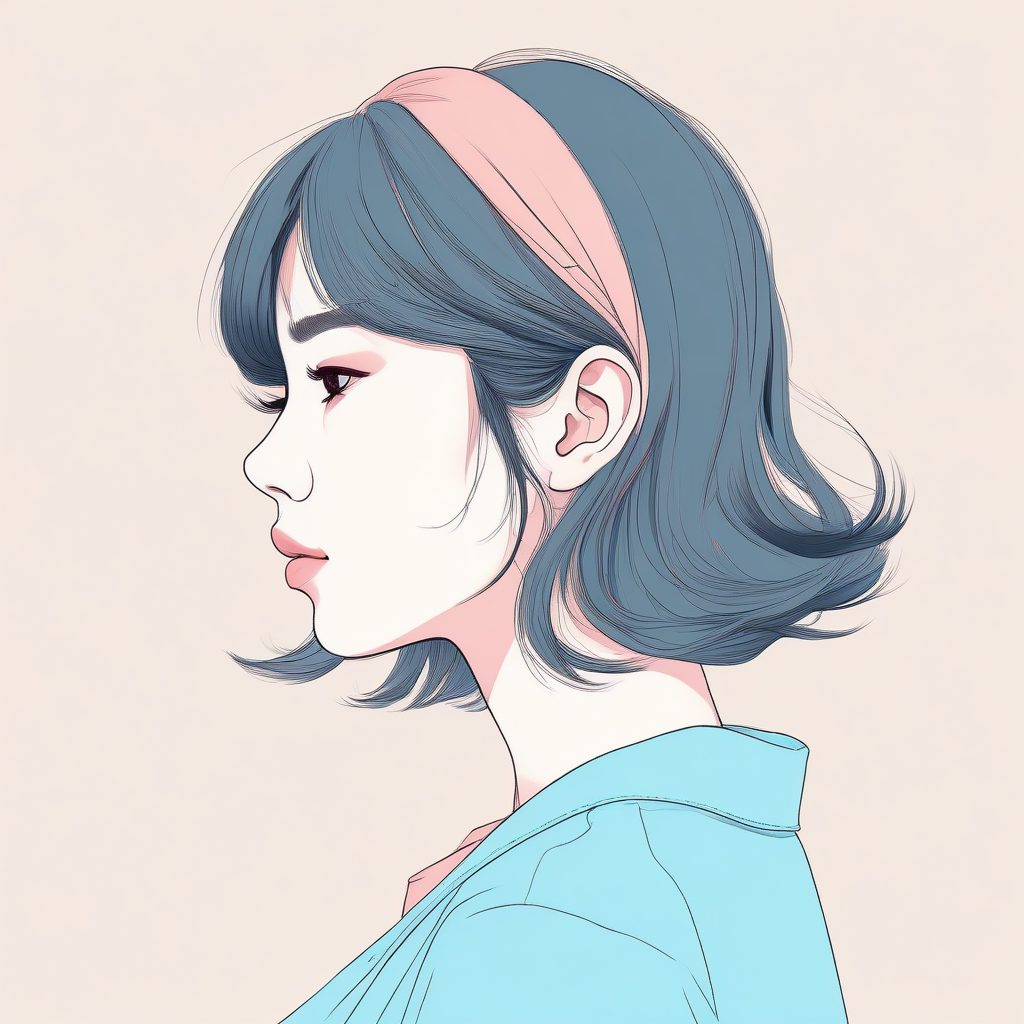 ✨氛围感绝了！唯美日系少女侧脸插画，一键生成治愈系手机壁纸