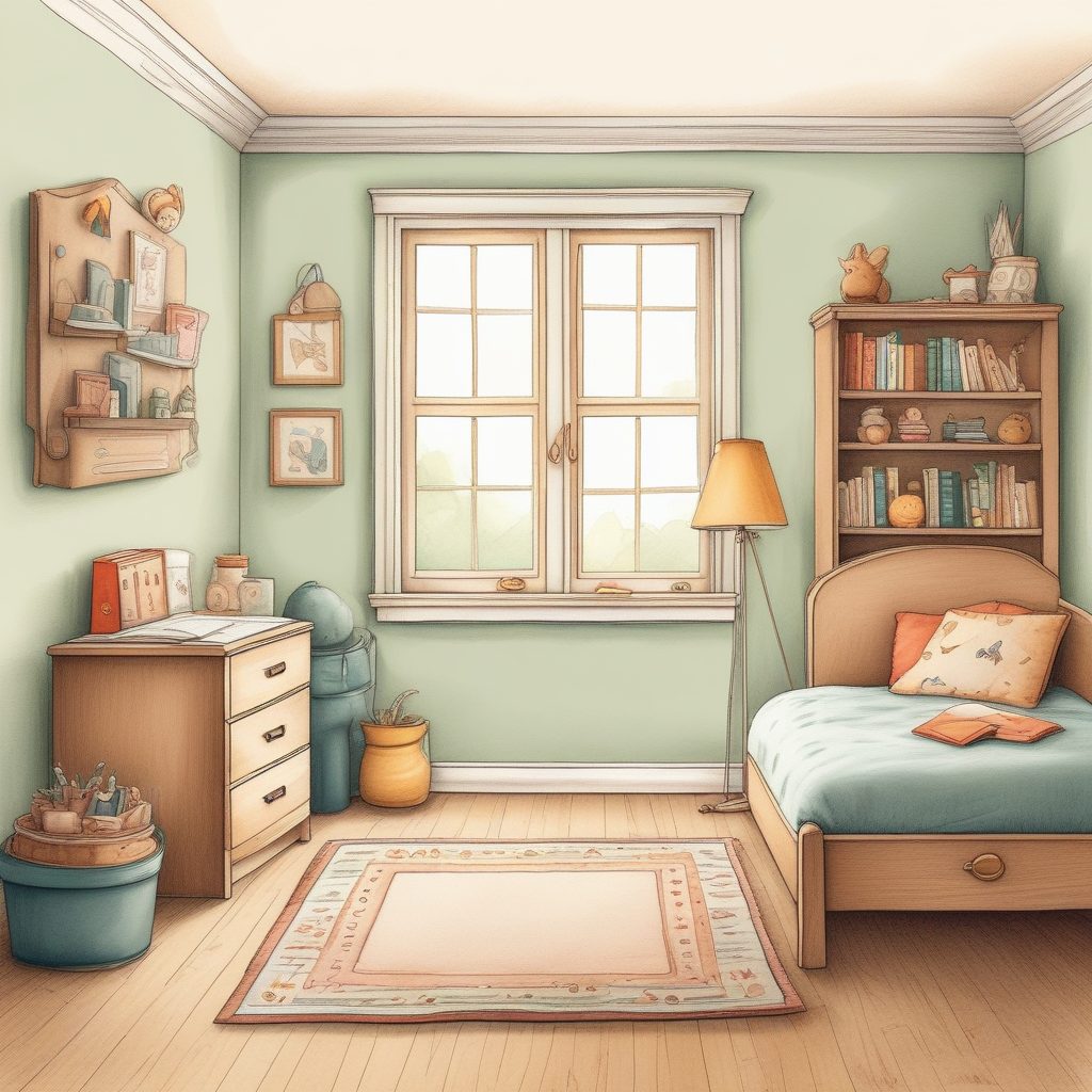 氛围感拉满！儿童房极简手绘插画，马卡龙配色+童话故事风格，萌化了