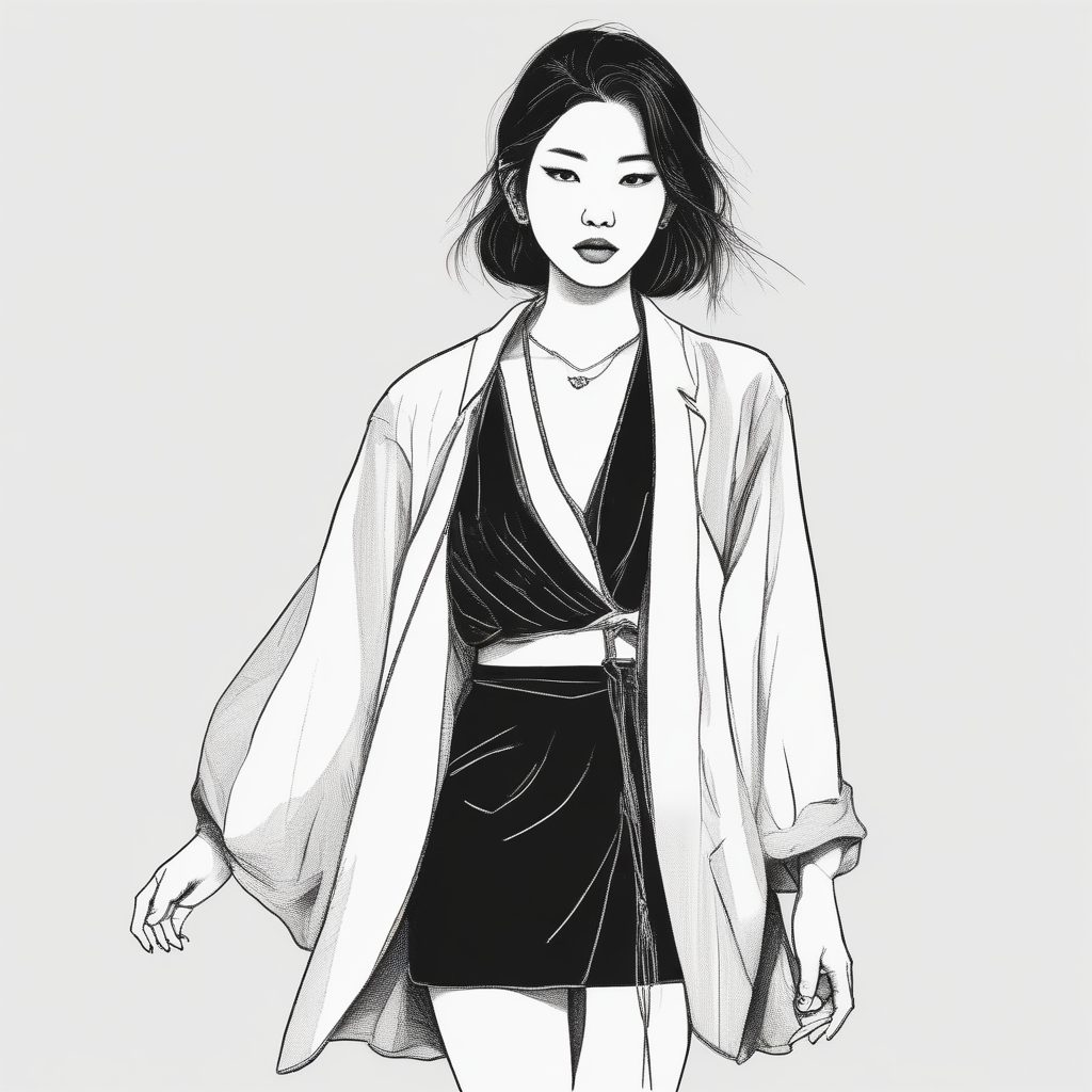 ✨氛围感拉满！高级灰色调极简手绘少女，解锁时尚大片风