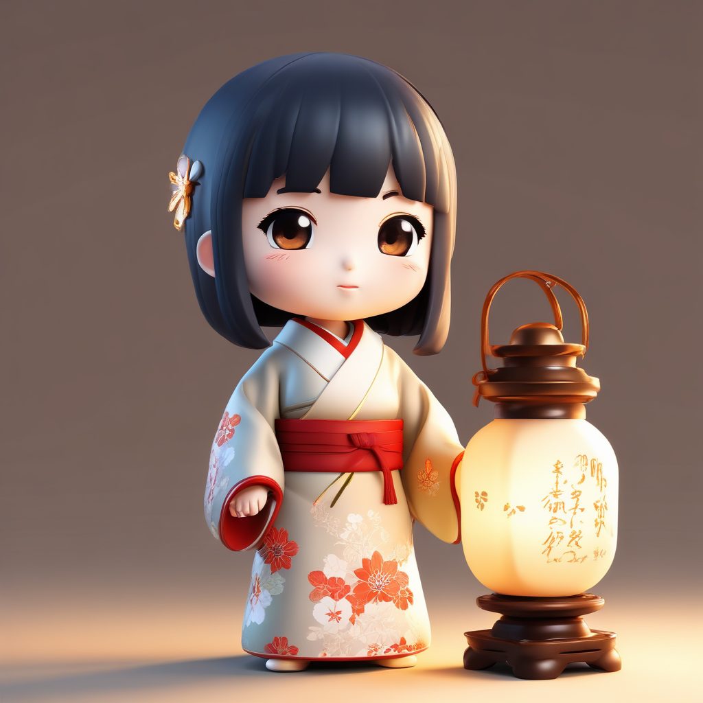 氛围感满分！Q版女孩冬日围炉煮茶，治愈系黏土手办，纯色背景