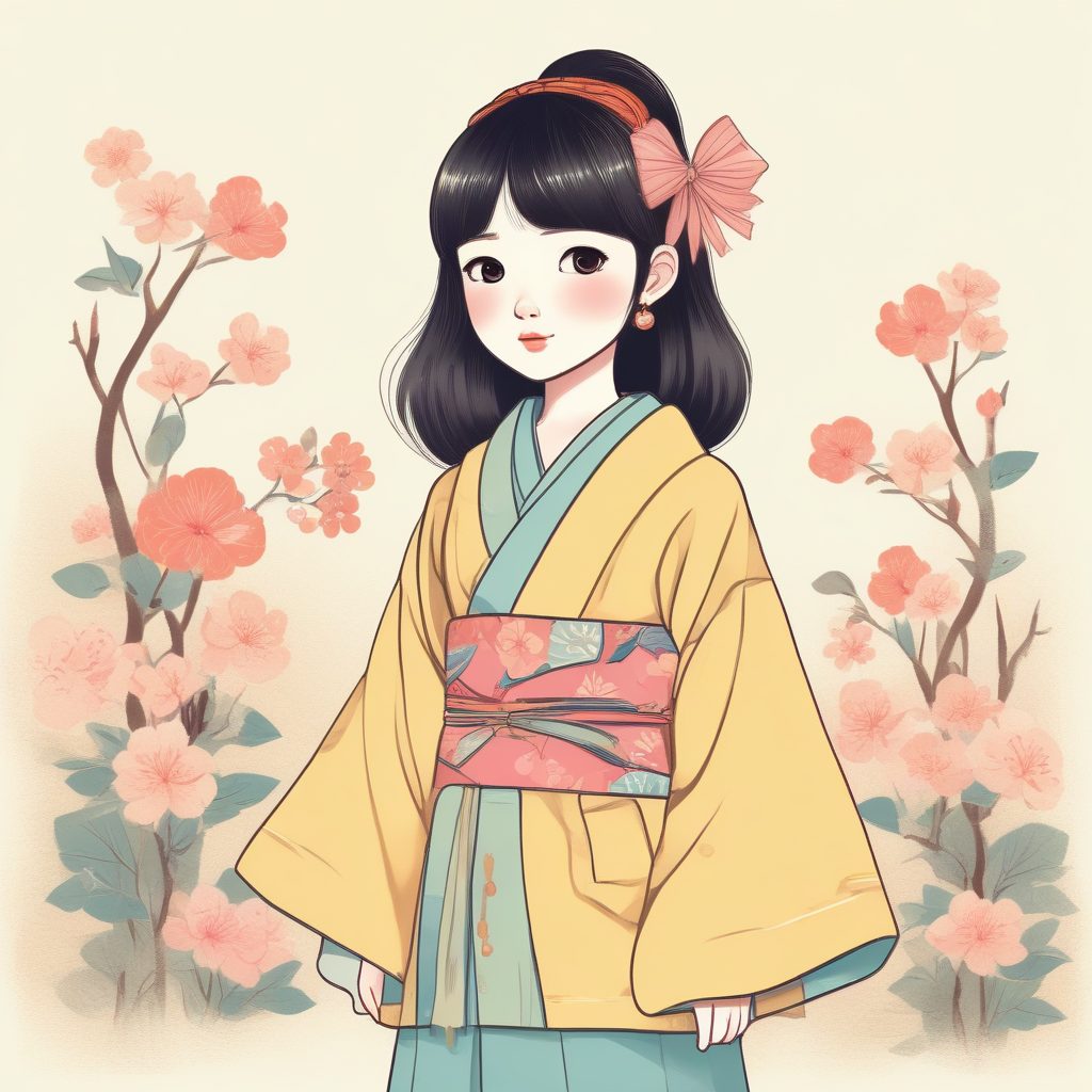 氛围感手绘！极简纯色背景日系穿搭，柔和蜡笔质感头像神图