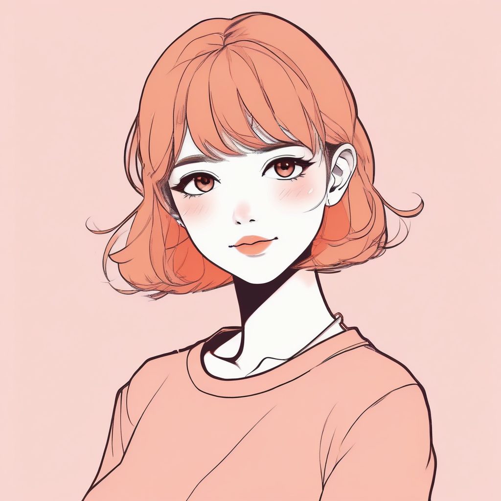 氛围感双拼色背景！✨ 极简线条日系少女肖像，Vibe图出图率超高！