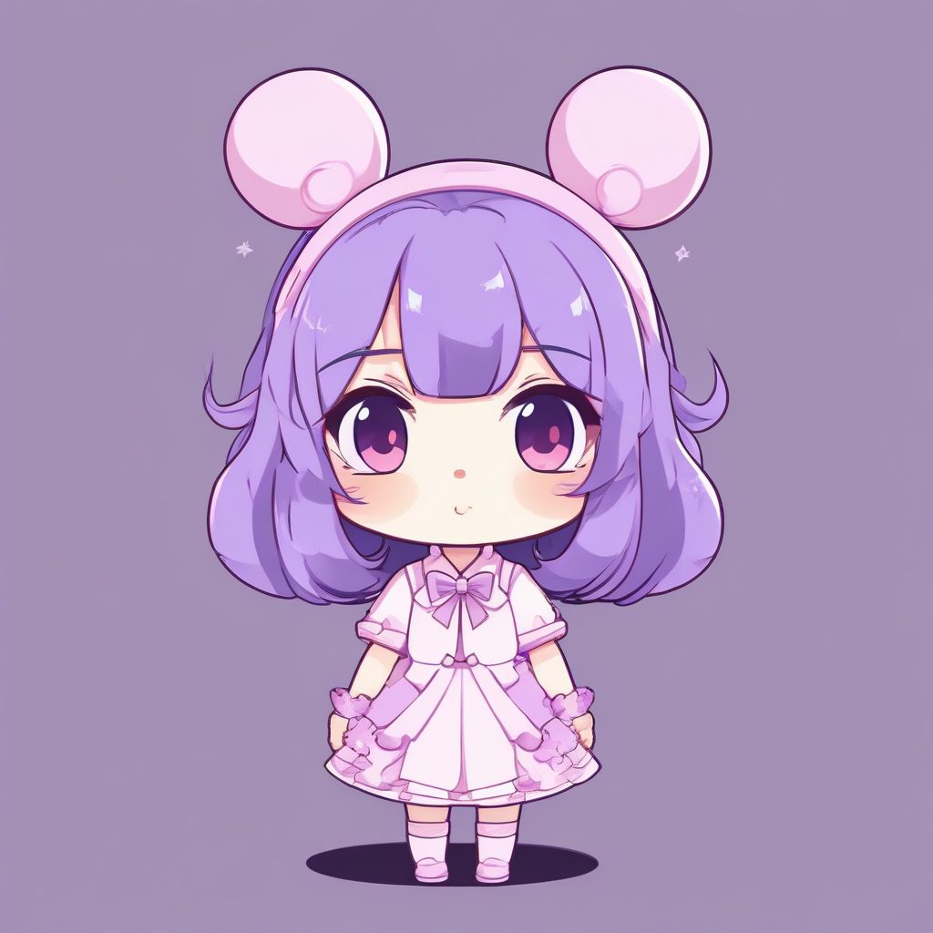 🌸粉紫马卡龙配色！魔法少女Q版头像，高细节梦幻素材！