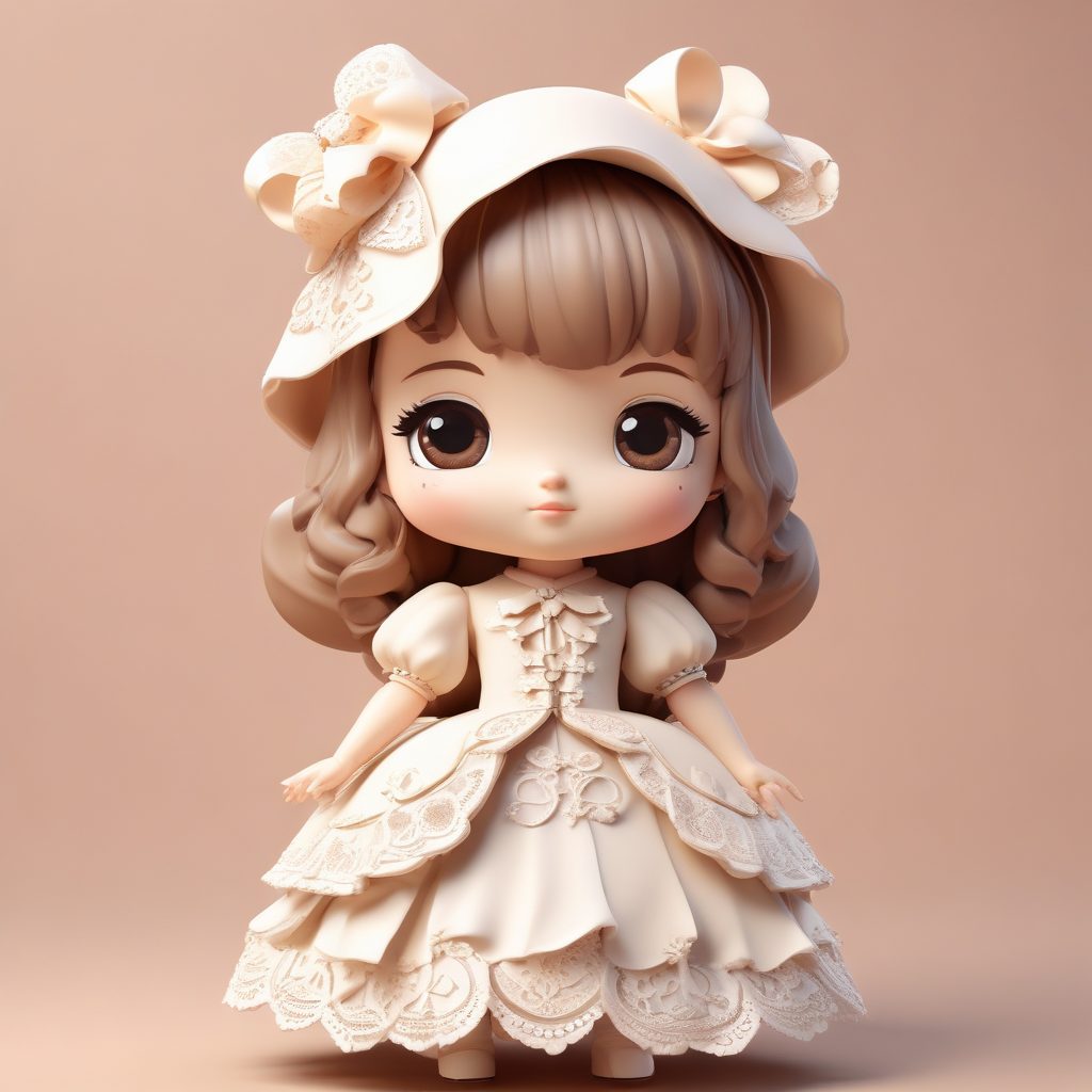 复古潮流：戴蝴蝶结的Coquette风Q版少女Octane渲染