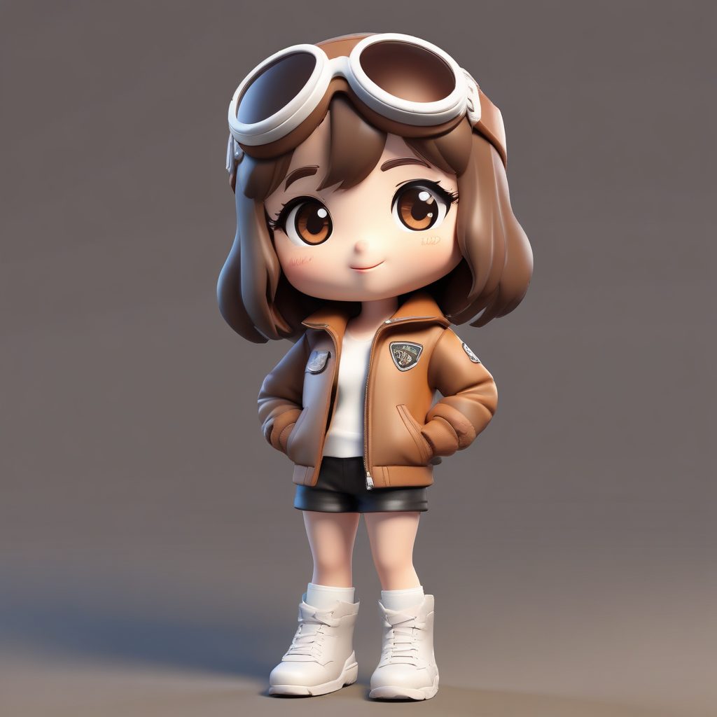 ✈️复古飞行员！潮酷皮夹克Q版少女，工业风头像生成！