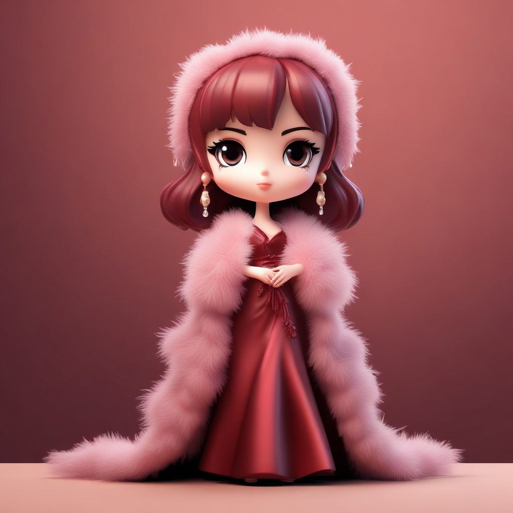 📽️复古名伶Q版化！好莱坞式华丽穿搭，羽毛绸缎3D渲染细节