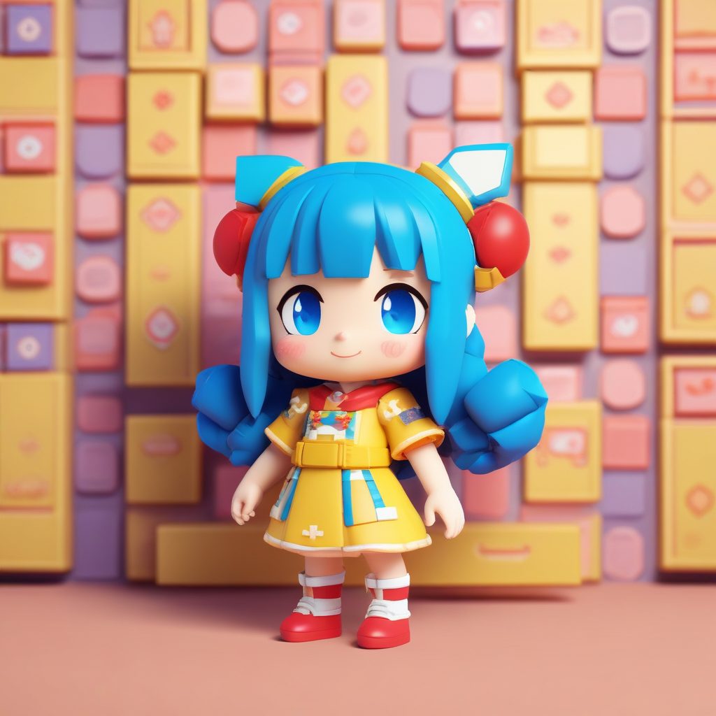 🕹️复古像素风Q版！怀旧游戏主题美少女，3D建模高细节全身像