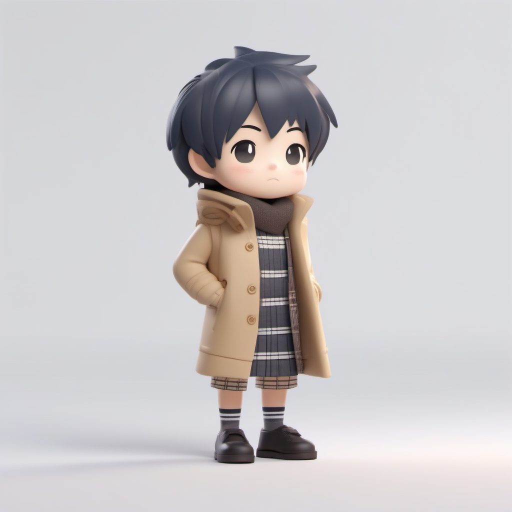 复古英伦风Q版：风衣与格纹裙的3D盲盒手办生成指南