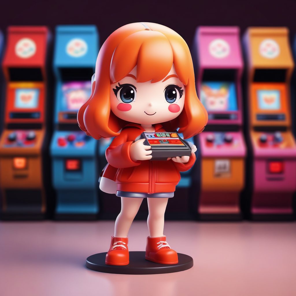 复古游戏机Q版手办: 沉迷摇杆的'激动呐喊'动态表情