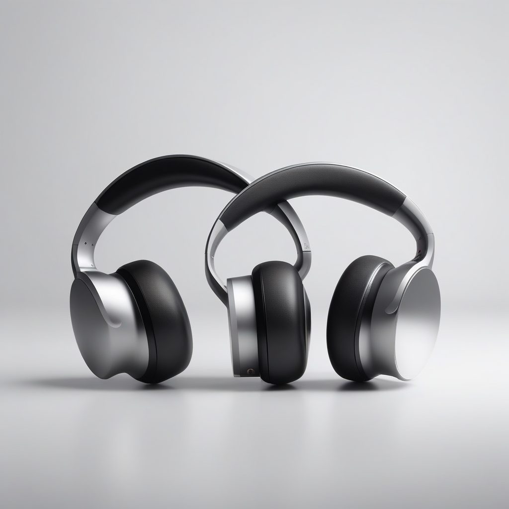 概念产品渲染：浮空无线耳机设计，Apple极简主义金属质感