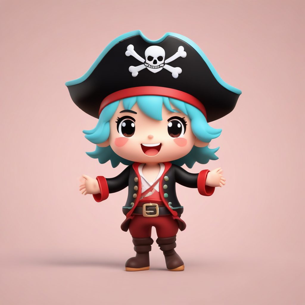 高光C4D Q版海盗：单腿跳跃的夸张表情和粘土纹理