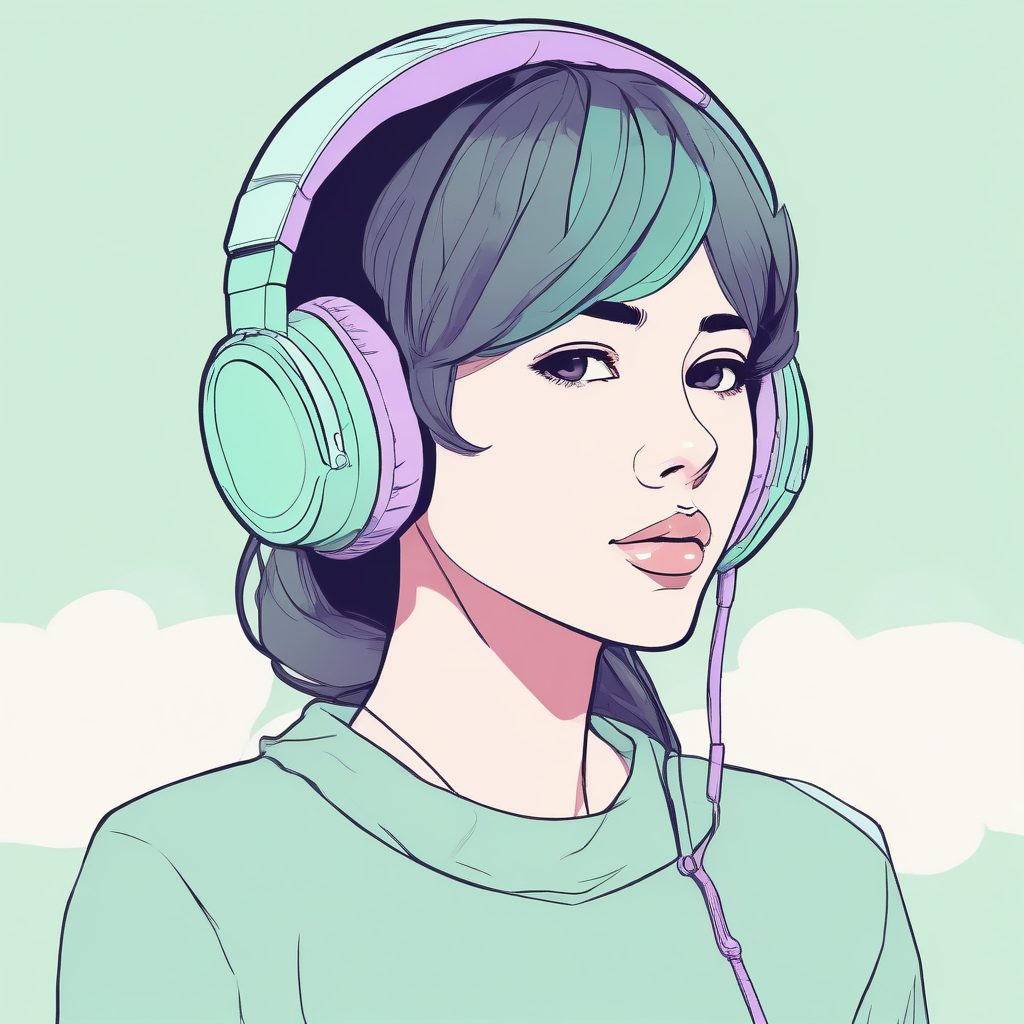 🎧高级感AI壁纸:日系极简风,戴耳机沉思的安静少女,氛围感拉满