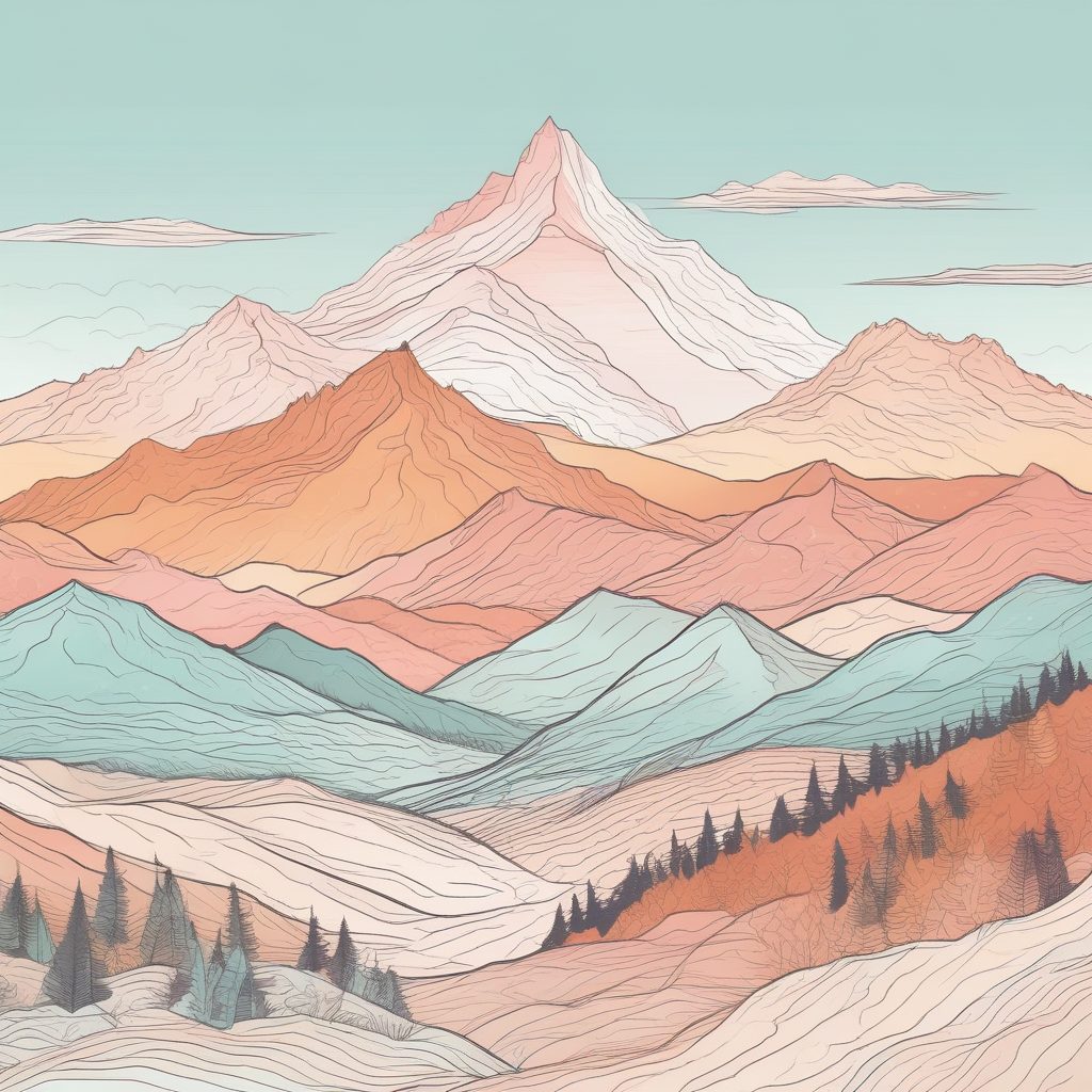 🏞️高级感山脉壁纸｜极简线条景观插画，温暖蜡笔纸张肌理，可做手机壳！