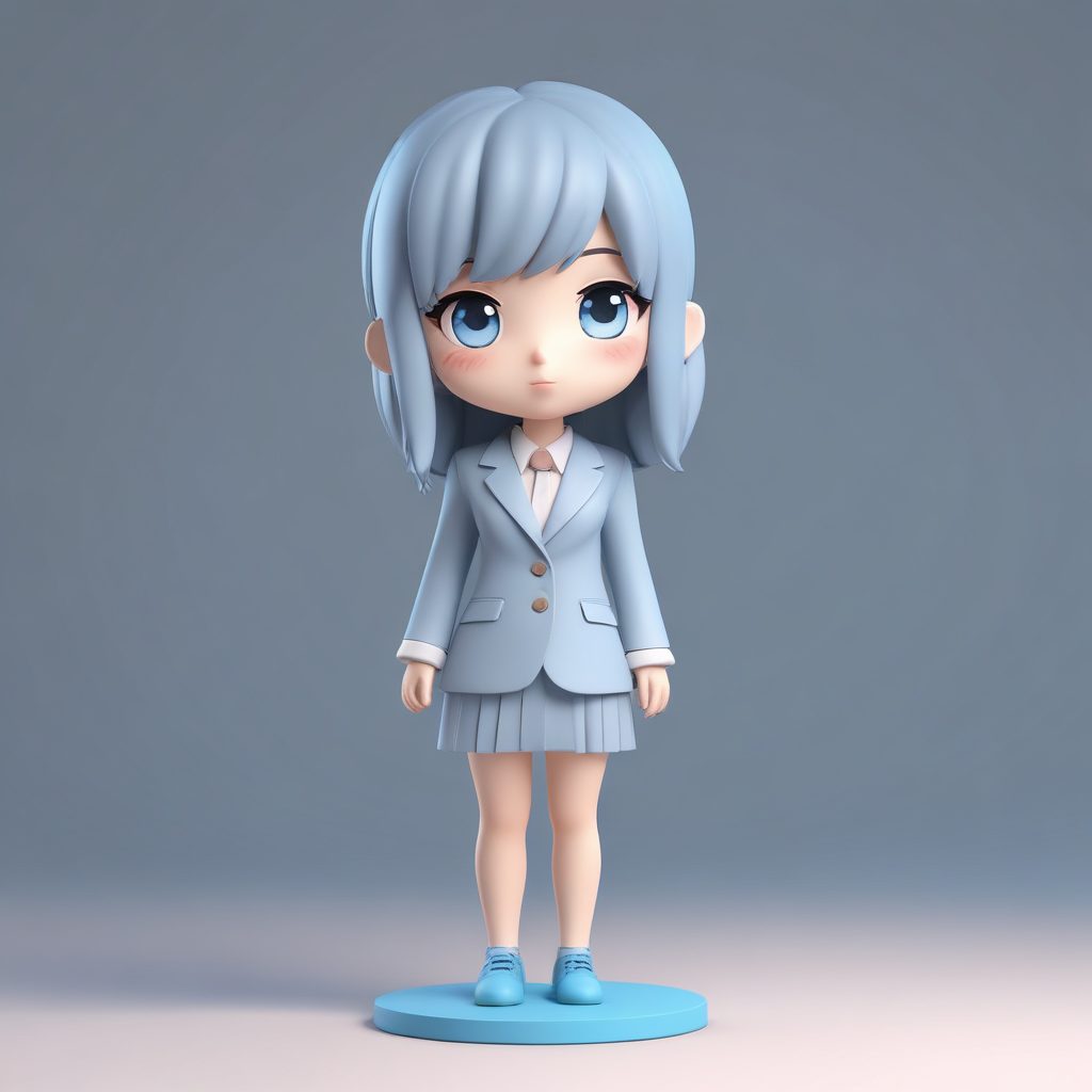 💼高级感职场Q版！极简风OL美少女，3D渲染纯色背景专业头像