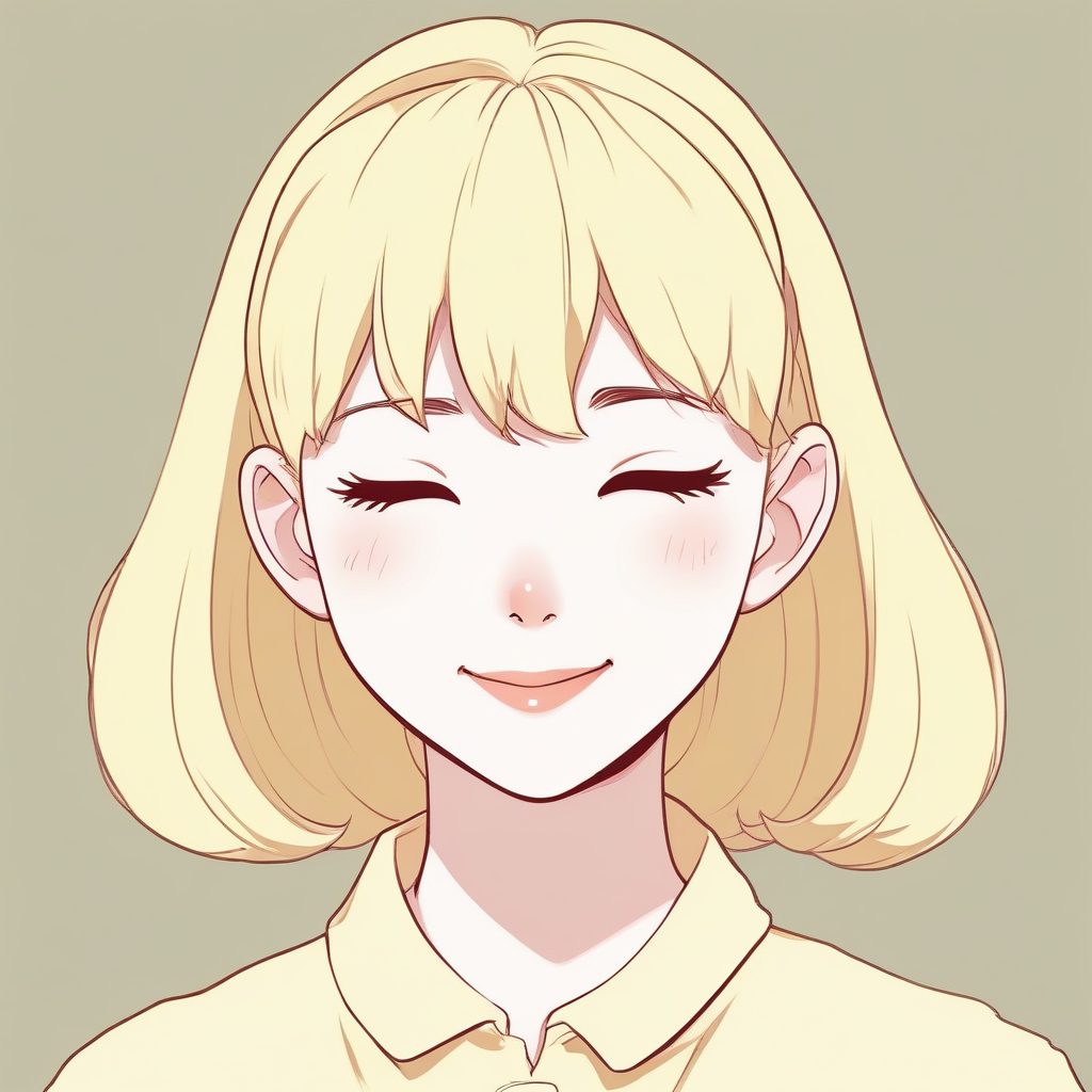 高级感桌面：极简小清新动漫少女肖像，低饱和度撞色系壁纸