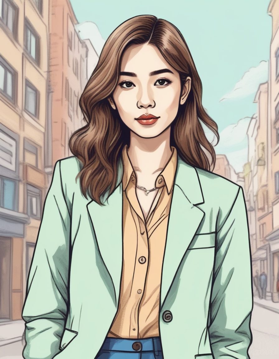 高级通勤风日系线稿:职场少女的彩色铅笔插画教程