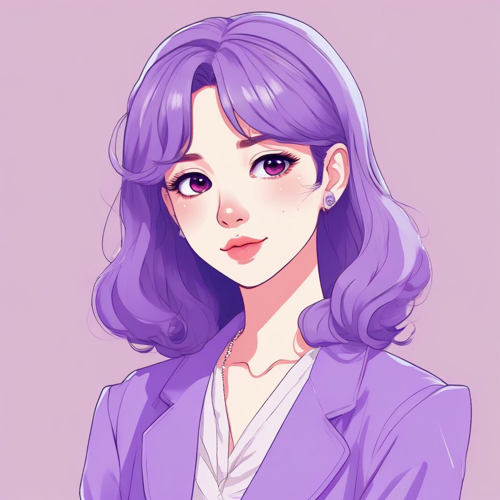 高阶配色：丁香紫极简动漫头像，低饱和治愈系壁纸分享