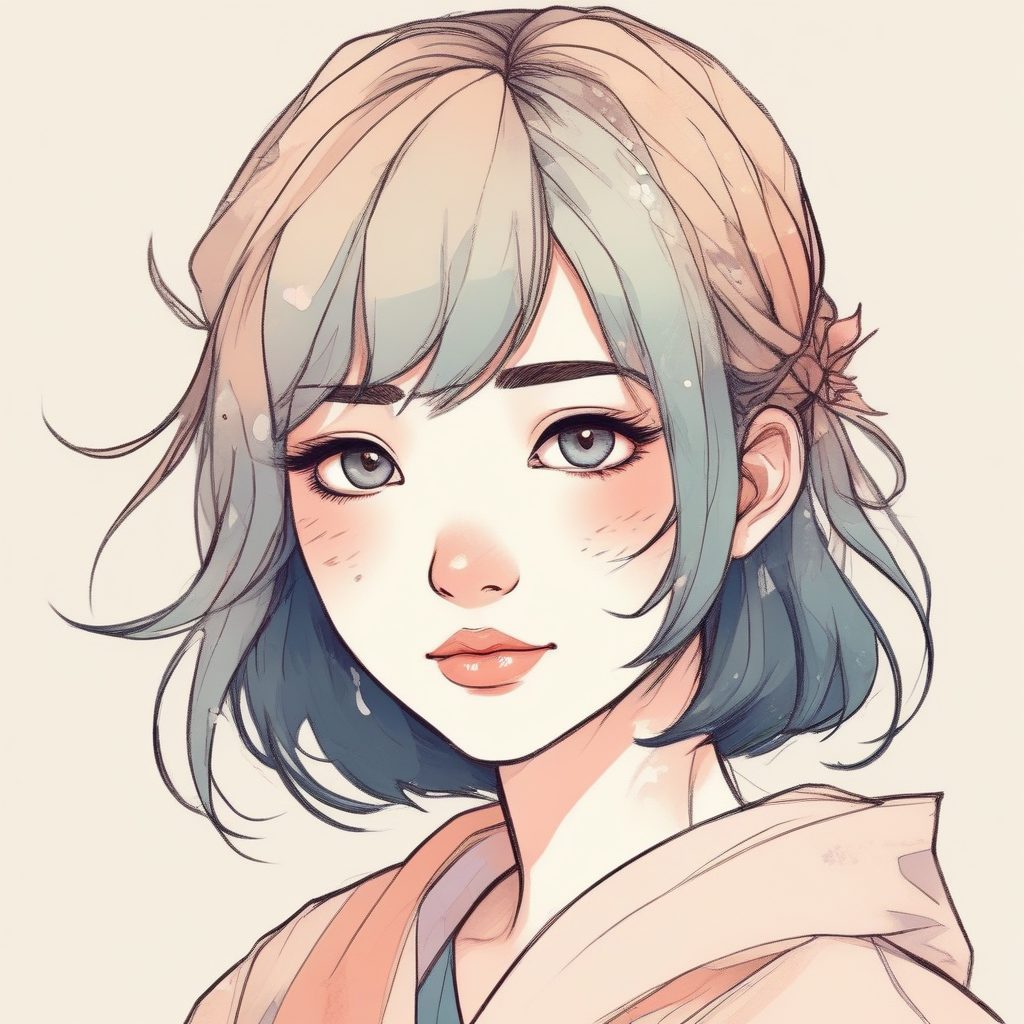 高阶玩法：极简线条插画模拟“手撕纸”边缘感，文艺少女必备