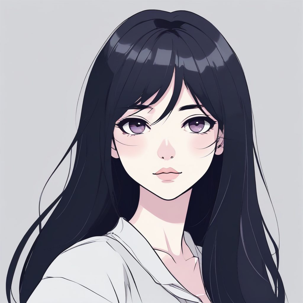 🖤高冷御姐范:黑长直极简少女,低饱和烟灰色高级感头像