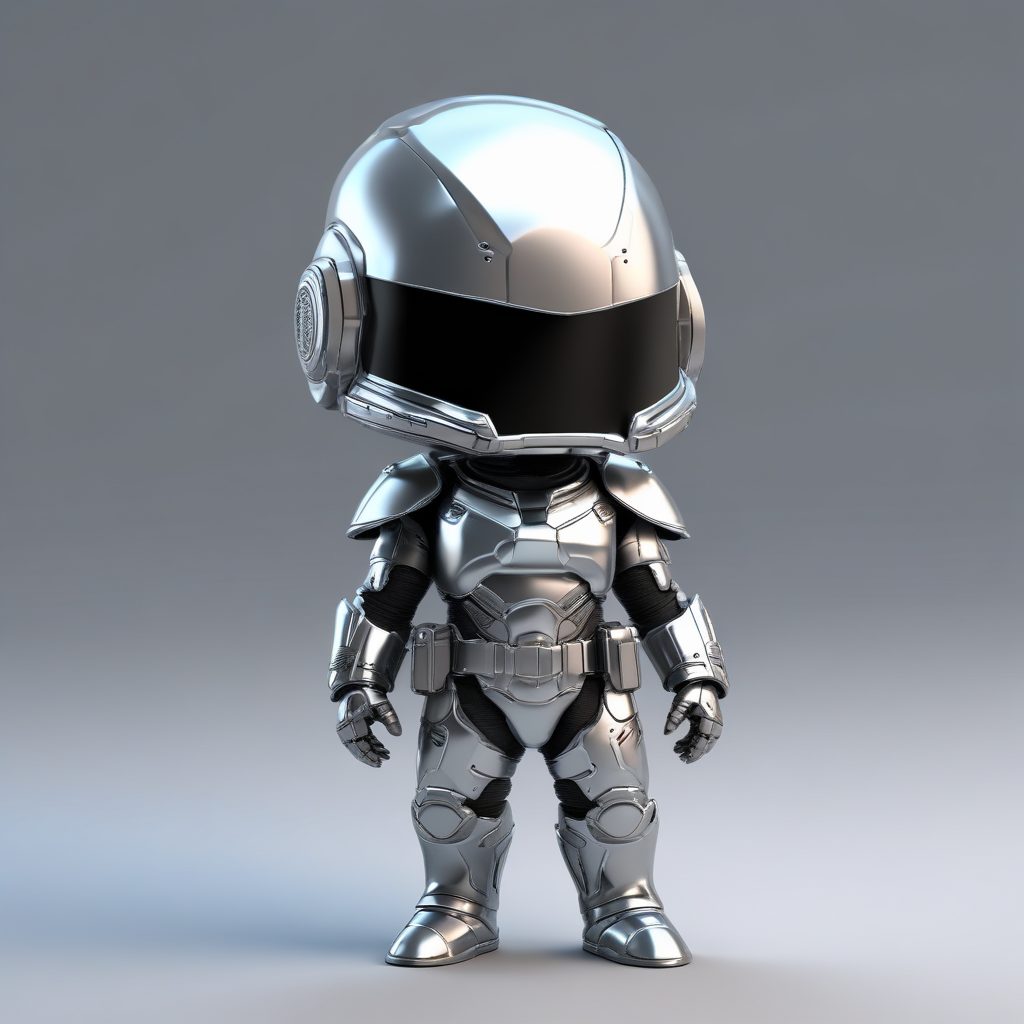 高冷战神！C4D粘土风Q版赛博帝国卫士🛡️全身铠甲盲盒手办图！