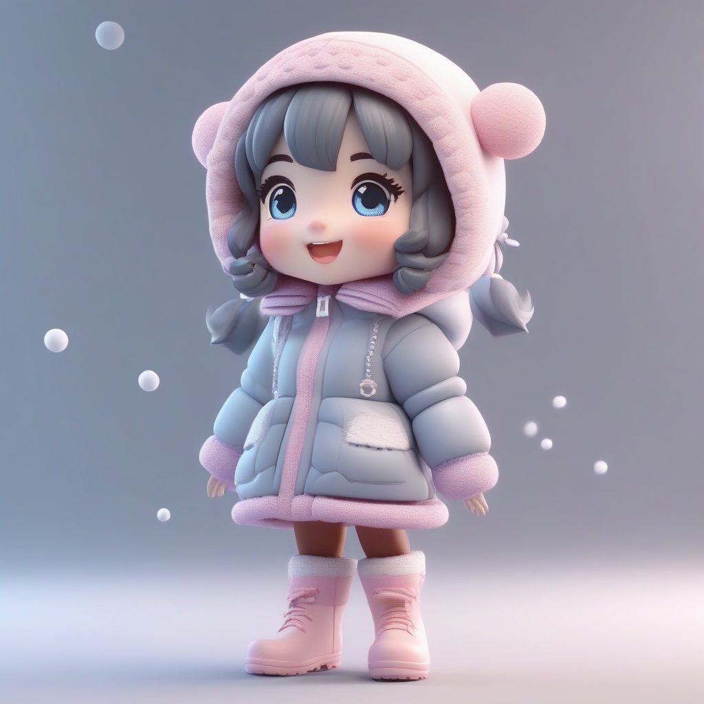 高转化秘诀：Q版洛丽塔冬日时尚装扮，如何用粘土材质表现动态的兴奋表情？