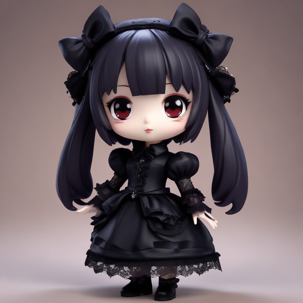 哥特风Q版人设: 3D盲盒吸血鬼女仆AI绘画技巧