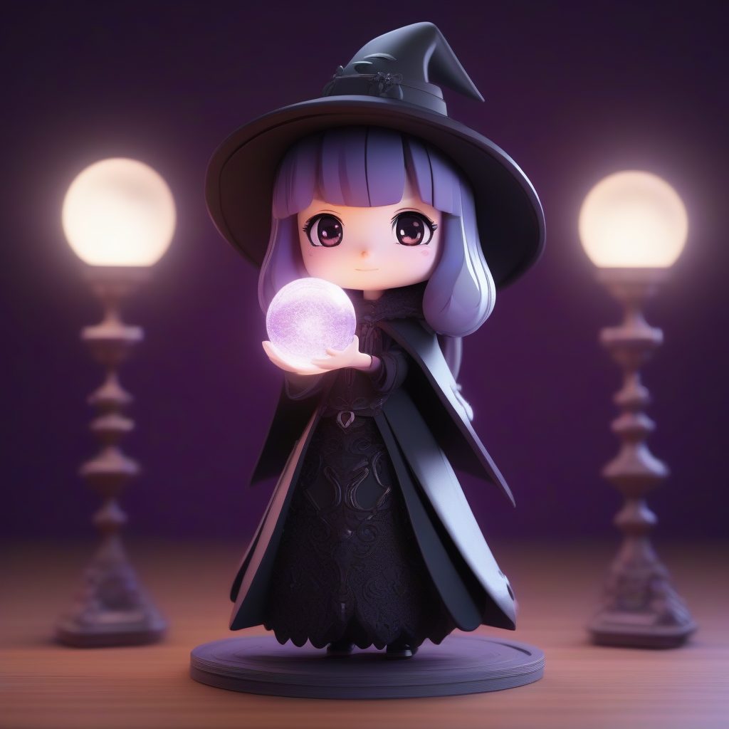 哥特风Q版小女巫:暗黑系可爱3D粘土手办全身渲染秘籍 17 哥特风Q版小女巫:暗黑系可爱3D粘土手办全身渲染秘籍