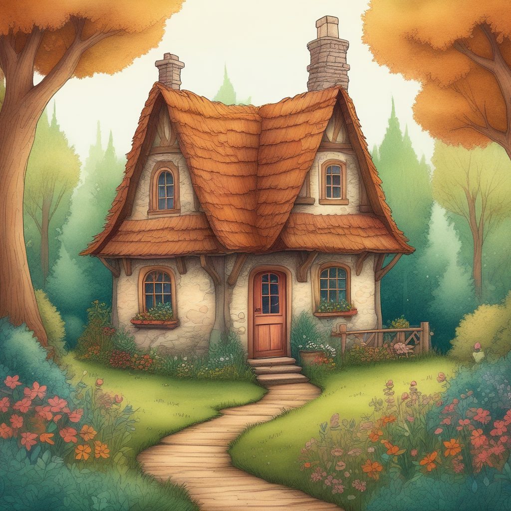 🌳宫崎骏龙猫同款！森林深处的童话小屋，彩色铅笔治愈系！